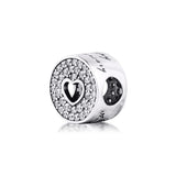 925 Silver Charms Anniversary Celebration Beads Women Bracelet DIY Jewelry