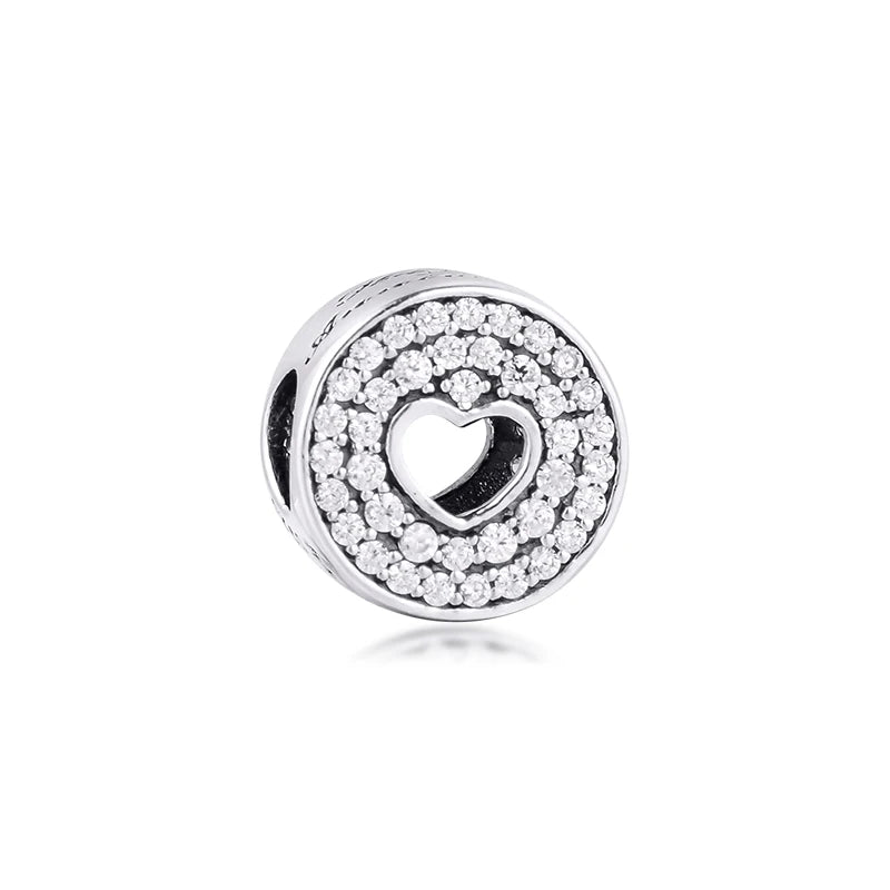 925 Silver Charms Anniversary Celebration Beads Women Bracelet DIY Jewelry