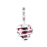 925 Silver Love Heart Spiral Dangle Beads for Bracelet