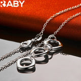 925 Silver Charms Square Pendant Set for Women Wedding Gift