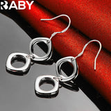 925 Silver Charms Square Pendant Set for Women Wedding Gift