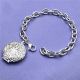 925 Silver Photo Frame Pendant Bracelet for Women Gift