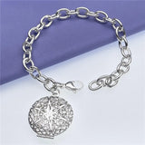 925 Silver Photo Frame Pendant Bracelet for Women Gift