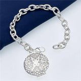 925 Silver Photo Frame Pendant Bracelet for Women Gift
