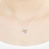 925 Silver Cherry Blossom Pendant Necklace Romantic Jewelry