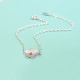 925 Silver Cherry Blossom Strand Bracelet Anniversary Gift