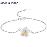 925 Silver Cherry Blossom Strand Bracelet Anniversary Gift