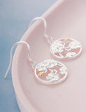 925 Silver Cherry Blossoms Drop Earrings Women Jewelry