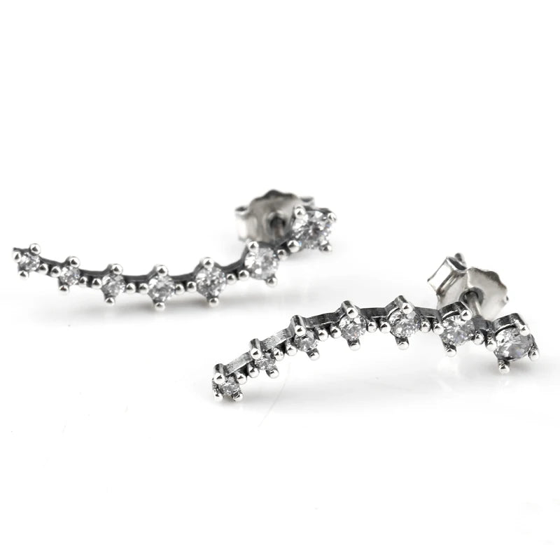 925 Silver Stud Earrings with Clear Cubic Zircon Stone