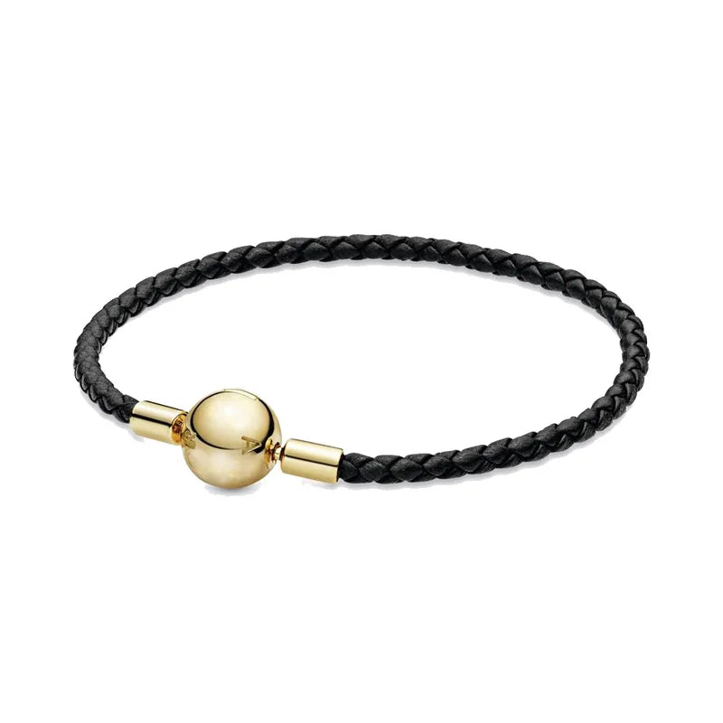 925 Silver & Red Leather Pan Bracelet for Women