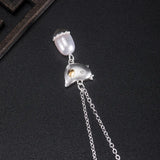925 Silver Chinese Style Bird Necklace Freshwater Pearl Pendant Choker