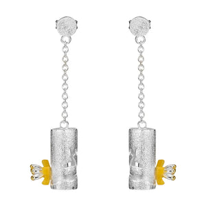 925 Sterling Silver Chinese Style Lantern Earrings for Women Girls