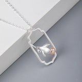 925 Silver Chinese Style Necklace Magnolia Flower Pearl Pendant