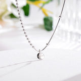 925 Silver Choker Collar Short Necklaces Round Clavicle Chain