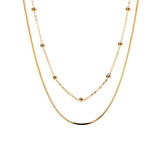925 Silver Choker Snake & Bead Chain Necklace for Women Lucky Birthday Gift