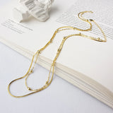925 Silver Choker Snake & Bead Chain Necklace for Women Lucky Birthday Gift