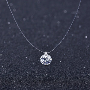 925 Silver Choker Crystal Necklace Pendants Women Clavicle Chain