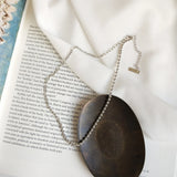 925 Silver Choker Necklace Asymmetric Ball Beads Half Link Chain Short Necklace