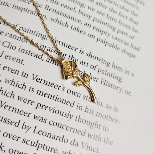 925 Silver Choker Necklace Eternal Rose Flower Pendant
