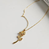 925 Silver Choker Necklace Eternal Rose Flower Pendant