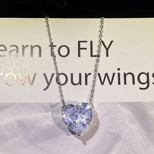 925 Silver Choker Heart Gemstone Necklace Women Jewelry