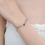 925 Silver Xmas Antlers Bracelet Zirconia Projection Jewelry
