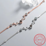 925 Silver Xmas Antlers Bracelet Zirconia Projection Jewelry