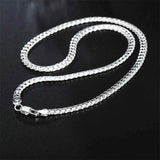 925 Silver Christmas Flat Chain Set for Man Women