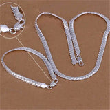 925 Silver Christmas Flat Chain Set for Man Women