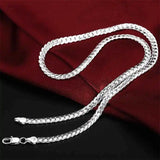 925 Silver Christmas Flat Chain Set for Man Women