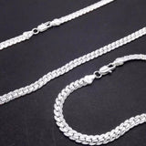 925 Silver Christmas Flat Chain Set for Man Women