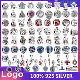 925 Silver Christmas Charm Hollow Jewelry Making Charm