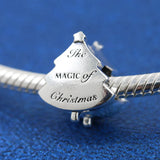 925 Silver Christmas Tree Charm Bead with Cz for European Jewelry