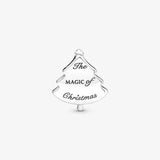 925 Silver Christmas Tree Charm Bead with Cz for European Jewelry