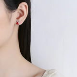 925 Silver Christmas Tree Earrings For Women Kids Party Jewelry Gift