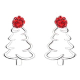 925 Silver Christmas Tree Earrings For Women Kids Party Jewelry Gift