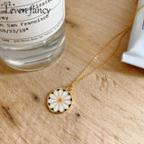 925 Silver Chrysanthemum Necklace Orange Enamel Pendant Plant Student Gift