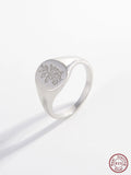 925 Sterling Silver Chunky Tree Leaves Pattern Rings For Party Birthday Jewelry