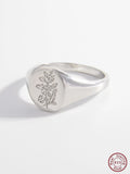 925 Sterling Silver Chunky Tree Leaves Pattern Rings For Party Birthday Jewelry