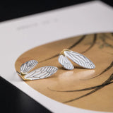 925 Sterling Silver Cicada Wings Stud Earrings Ethnic Style Jewelry