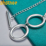 925 Silver Circle Chain Bracelet Party Engagement Wedding Gift