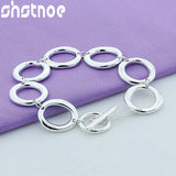 925 Silver Circle Chain Bracelet Party Engagement Wedding Gift