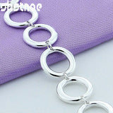 925 Silver Circle Chain Bracelet Party Engagement Wedding Gift