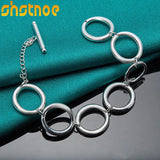 925 Silver Circle Chain Bracelet Party Engagement Wedding Gift