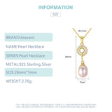 925 Silver Circle Freshwater Pearl Chain Pendant Necklace