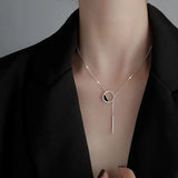 925 Silver Circle Necklace for Women Clavicle Chain Fine Jewelry