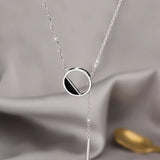 925 Silver Circle Necklace for Women Clavicle Chain Fine Jewelry