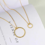 925 Silver Circle Pendant Necklace for Women Minimalist Jewelry