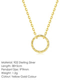 925 Silver Circle Pendant Necklace for Women Minimalist Jewelry