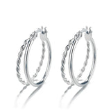 925 Sterling Silver Circle Piercing Hoop Earrings For Women Girls